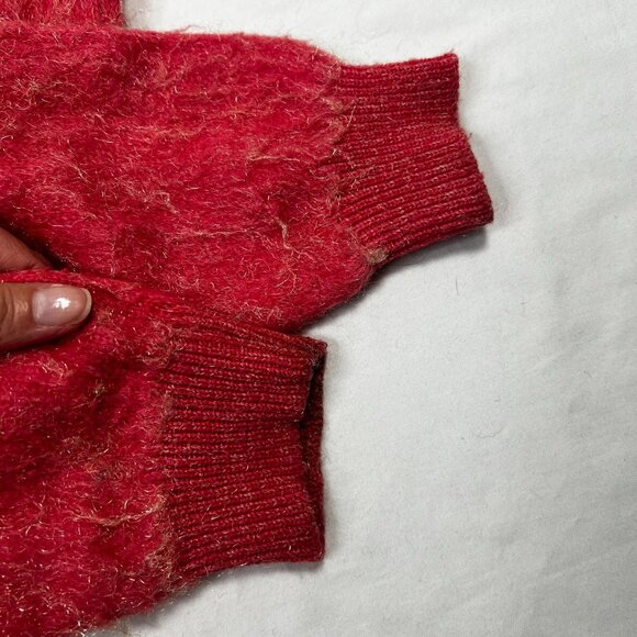 Vintage 1950s Angora Wool KGM Beaded Cardigan Sweater Pink 38 XS/Small - Picture 10 of 10